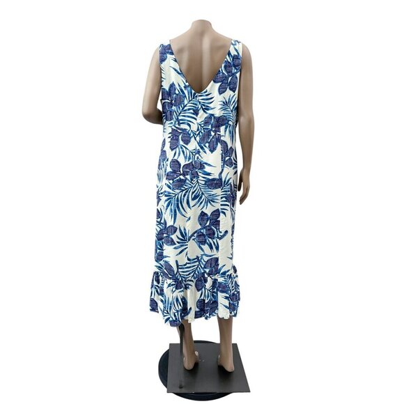 Hilo Hattie The Hawaiian Original Sleeveless Tropical V-Neck Maxi Dress Women L - Picture 2 of 10